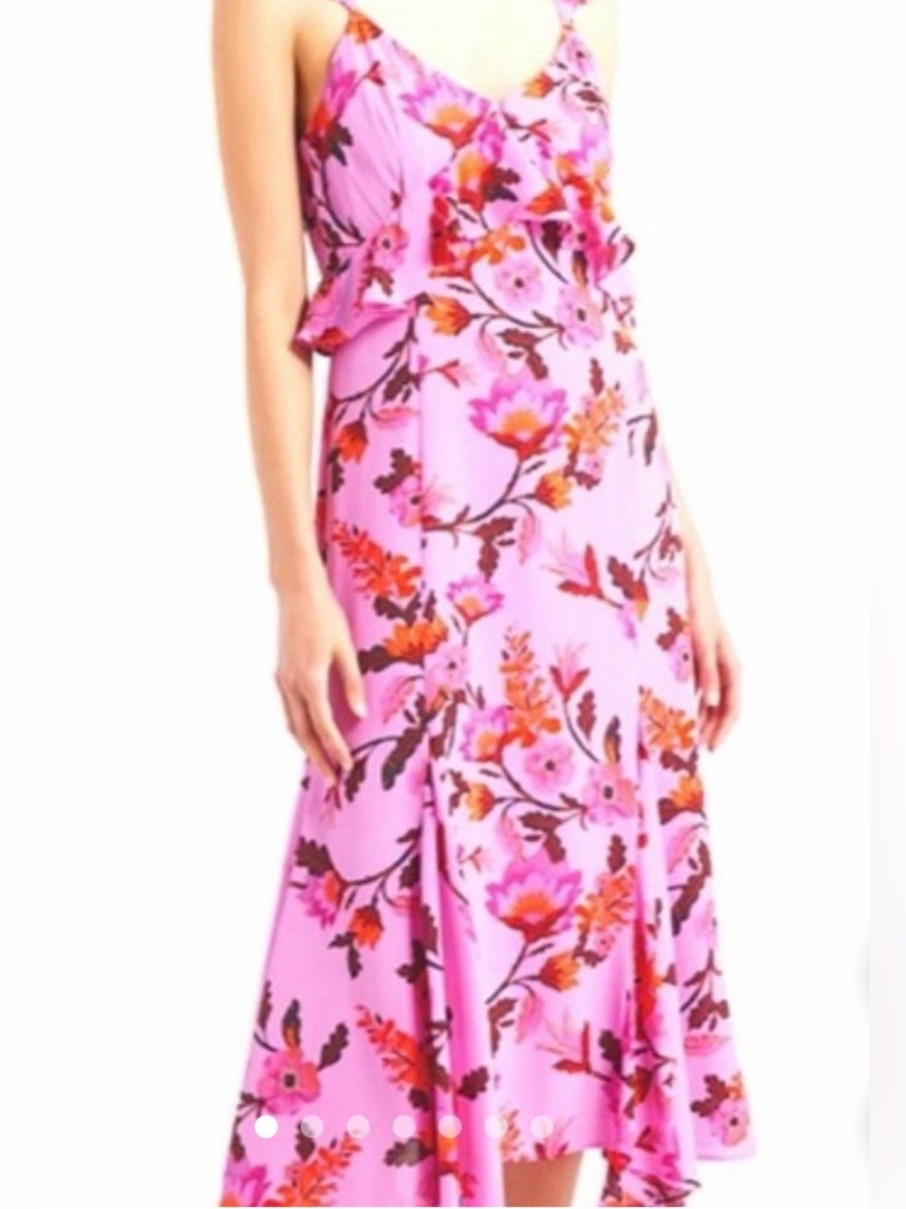 NWOT Chelsea28 Pink Floral Ruffle Maxi Dress